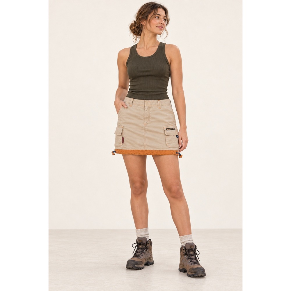 Vintage Cargo Mini Skirt Women 2 American Eagle Khaki Y2K Gorpcore Utility Skirt